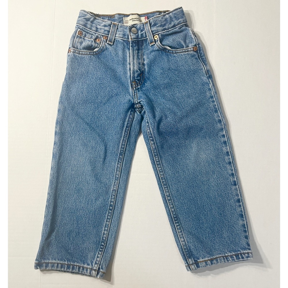 Vintage Levis 569 Jeans Kids Size 4  Slim Loose Fit Blue Denim Adjustable Waist